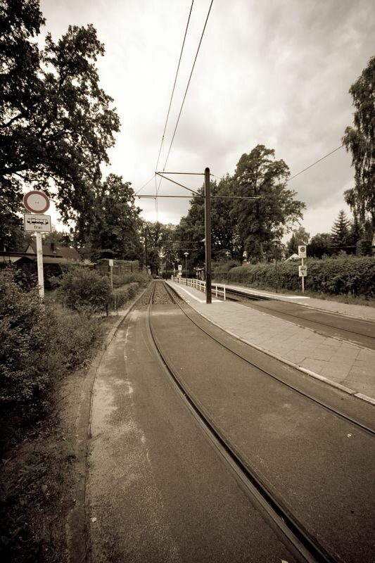 Straßenbahn Haltestelle Wendenschloß auf "Antik" gemacht