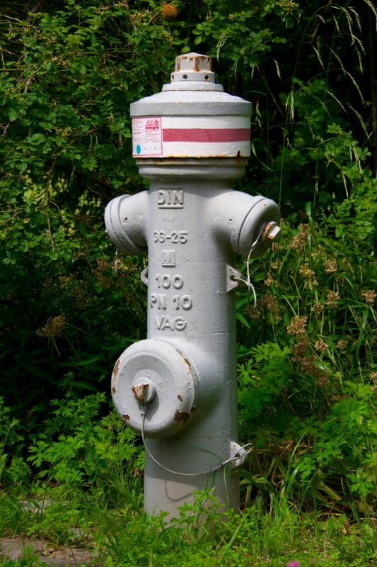 ein grauer Hydrant