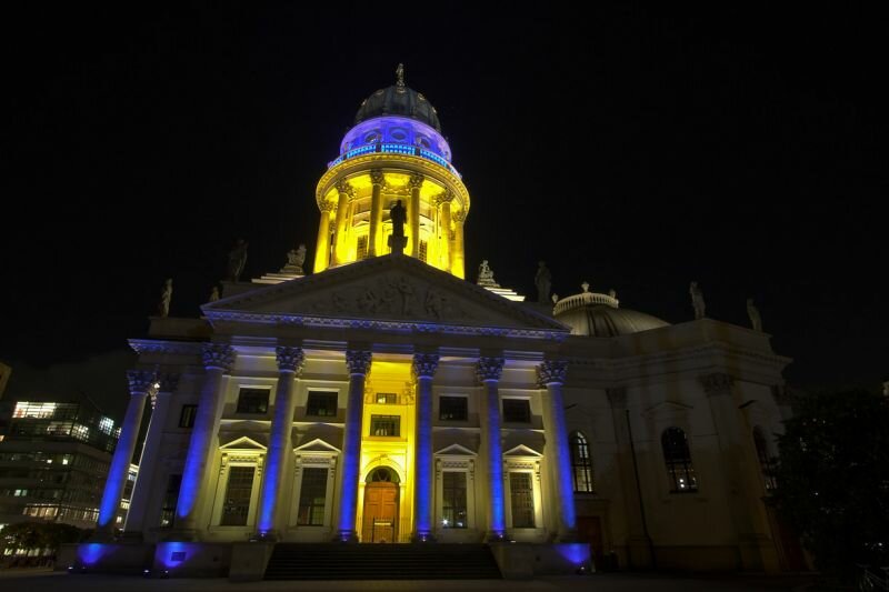 deutscher Dom auf dem Berliner Gendarmenmarkt beim "Festival of Lights 2008"